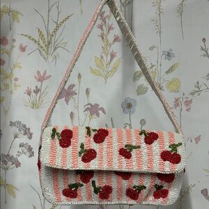 Cherry Blossom Beaded Shoulder Bag